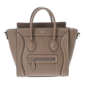 Celine Luggage Drummed Calfskin Handbag
